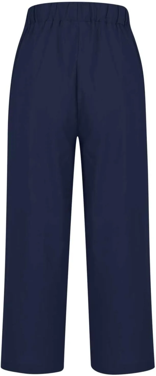 Women's Wide Leg Pants Linen Casual Summer Trendy Workout Relaxed Fit Loose Lounge Yoga Trousers with Pockets Beach