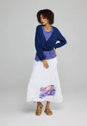 ZILIA – Printed Crinkled Skirt with Abstract Flair