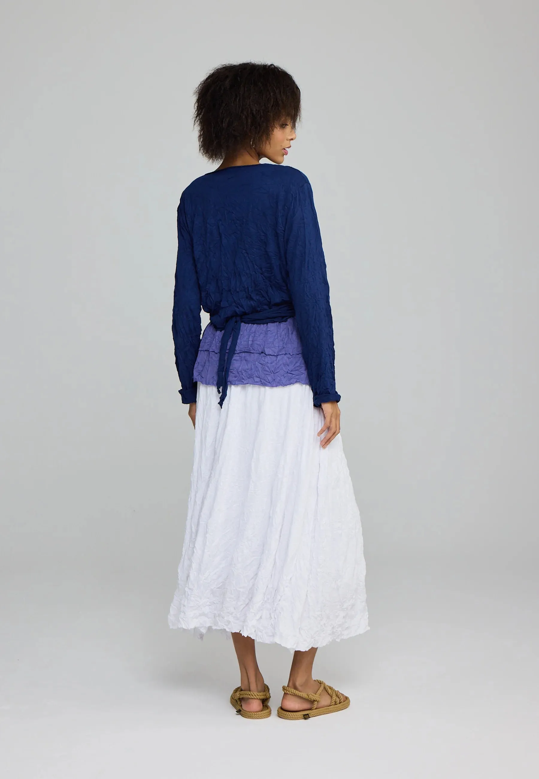ZILIA – Printed Crinkled Skirt with Abstract Flair